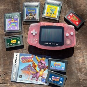 Gameboy Advance Pink Console with 7 Games AGB001